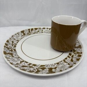 Vintage Cera Stone By Jonas Roberts Woodland 2029 Japan Set Of 6 Plates And Cups